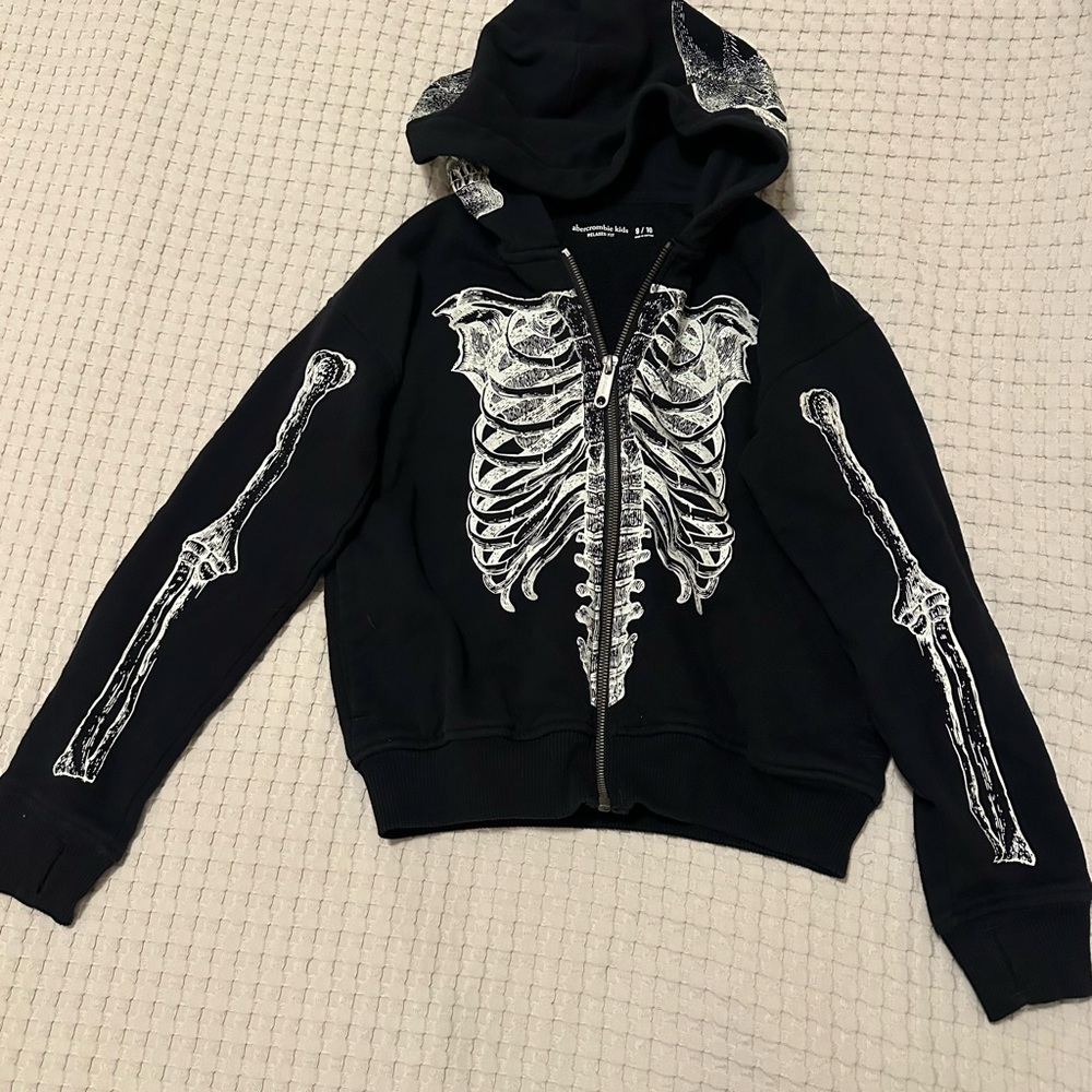 Abercrombie Kids Black Skeleton Graphic Hoodie